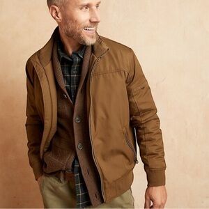 Banana Republic Flight Jacket Vicuna Brown Water Resistant Bomber Men’s Sz Small